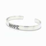HOPE Sterling Silver Cuff Bracelet: Half-Round Design