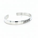 HOPE Sterling Silver Cuff Bracelet: Half-Round Design