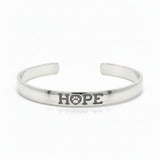 HOPE Sterling Silver Cuff Bracelet: Half-Round Design