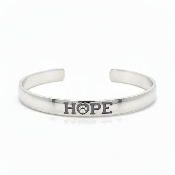 HOPE Sterling Silver Cuff Bracelet: Half-Round Design