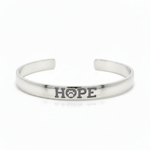 HOPE Sterling Silver Cuff Bracelet: Half-Round Design