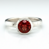 Garnet Solitaire Bezel Ring
