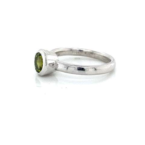 Peridot Solitaire Bezel Ring