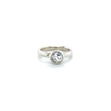 White Topaz Solitaire Bezel Ring