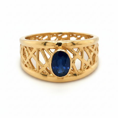 Blue Sapphire Petite Connection Ring
