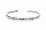 Peridot Basket Weave Cuff Bracelet