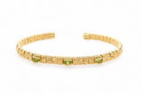 Peridot Basket Weave Cuff Bracelet