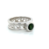 Petite Green Tourmaline Round Connection Band