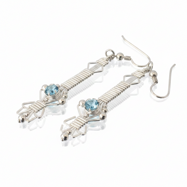 Blue Topaz Byzantine Gemstone Earrings