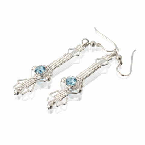 Blue Topaz Byzantine Gemstone Earrings