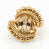 Beaded Oval Citrine Ring