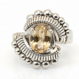 Beaded Oval Citrine Ring