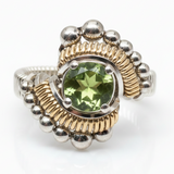 Beaded Peridot Wire Wrapped Ring