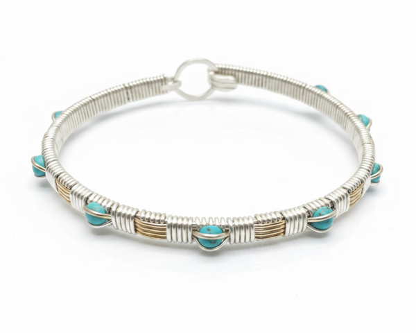 Classic Turquoise Gemstone Bangle Bracelet
