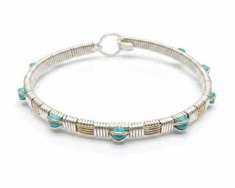 Classic Turquoise Gemstone Bangle Bracelet