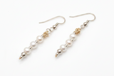 Three Pearl Dangle Earrings