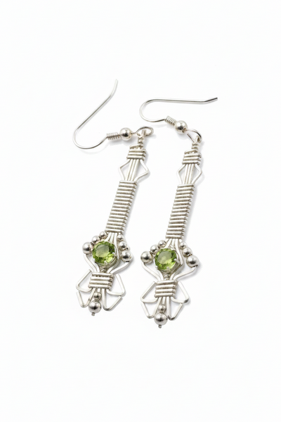 Byzantine Wire Wrapped Peridot Earrings