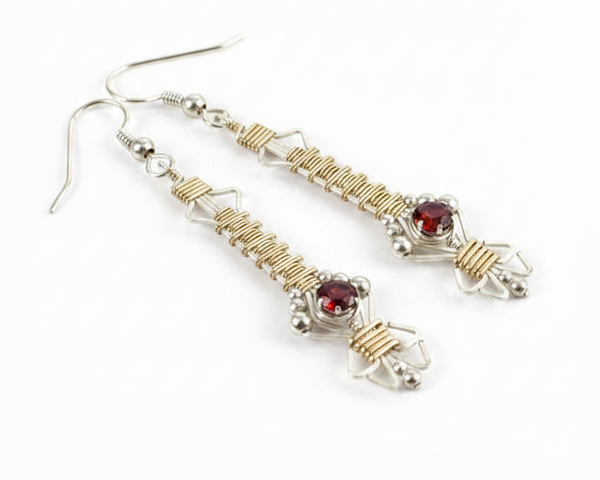 Prana Almandine Garnet Gemstone Drop and Dangle Earrings