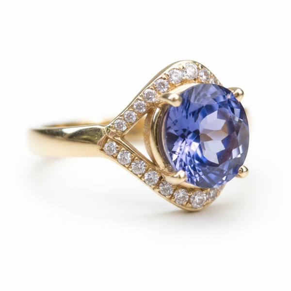 3 carat Tanzanite Halo Ring