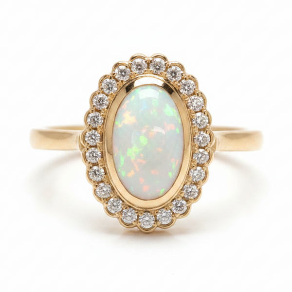 Scalloped Opal Ring