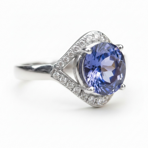 3 carat Tanzanite Halo Ring