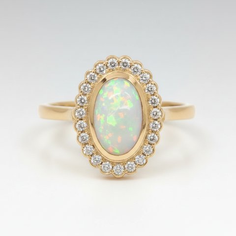 Scalloped Opal Ring