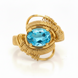 Swiss Blue Topaz Nebula Ring