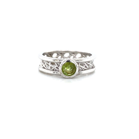 Petite Round Connection Ring 5mm Peridot