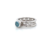 Petite Round Connection Ring 5mm Swiss Blue Topaz