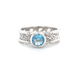 Petite Round Connection Ring 5mm Swiss Blue Topaz