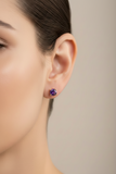 14K Gold Amethyst Stud Earrings (Choose Color)