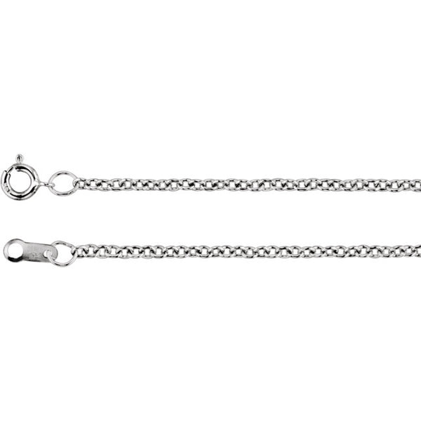 18K White Gold 1.5mm Solid Cable Chain