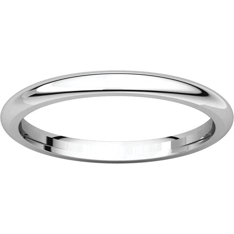2 mm White Gold Comfort Fit Classic Wedding Band