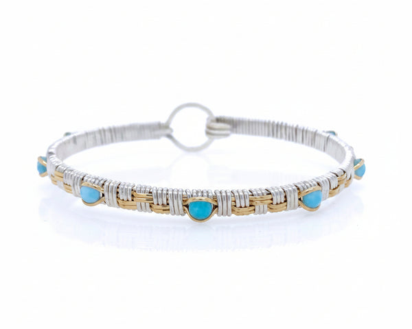 Larimar Basket Weave Bangle Bracelet