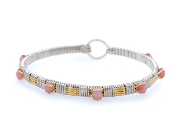 Pink Opal Classic  Bangle Bracelet