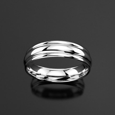 Classic Grooved Men's Wedding Band