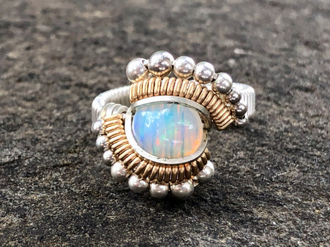 Ethiopian Opal Beaded Ring