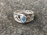 Swiss Blue Topaz Petite Connection Ring