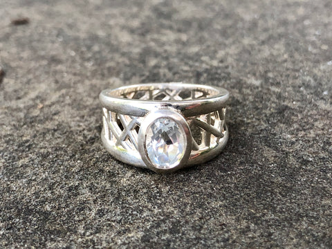 White Topaz Connection Ring