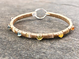 Seven Chakras Gemstone Bangle Bracelet