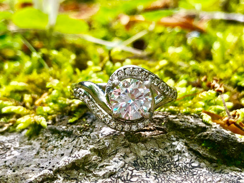 Diamond Swirl Engagement Ring