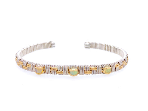 Opal Basket Weave Cuff Bracelet