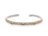 Peridot Basket Weave Cuff Bracelet