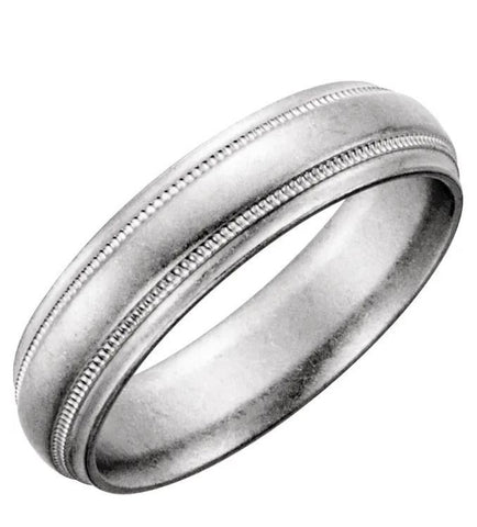 Half Round Milgrain Men's Wedding Band