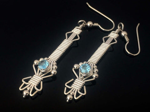Blue Topaz Byzantine Gemstone Earrings