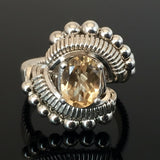 Beaded Oval Citrine Ring