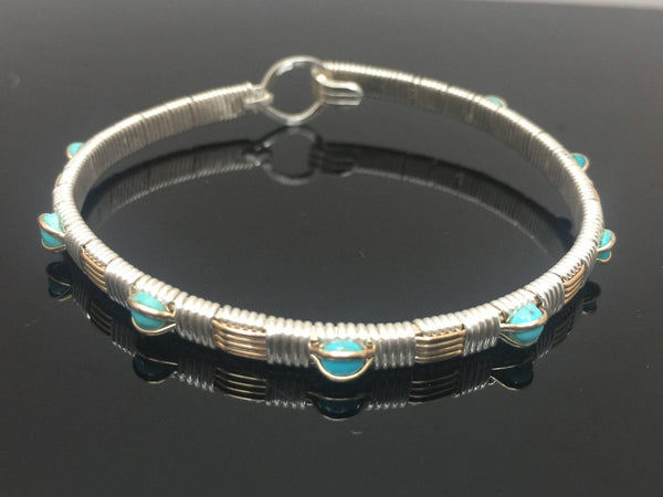 Classic Turquoise Gemstone Bangle Bracelet