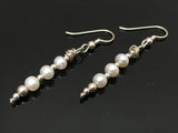 Three Pearl Dangle Earrings