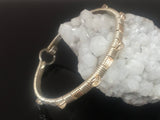 White Topaz Gemstone Bangle Bracelet