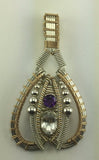 Wire Wrapped Pendant (White Topaz, African Amethyst)